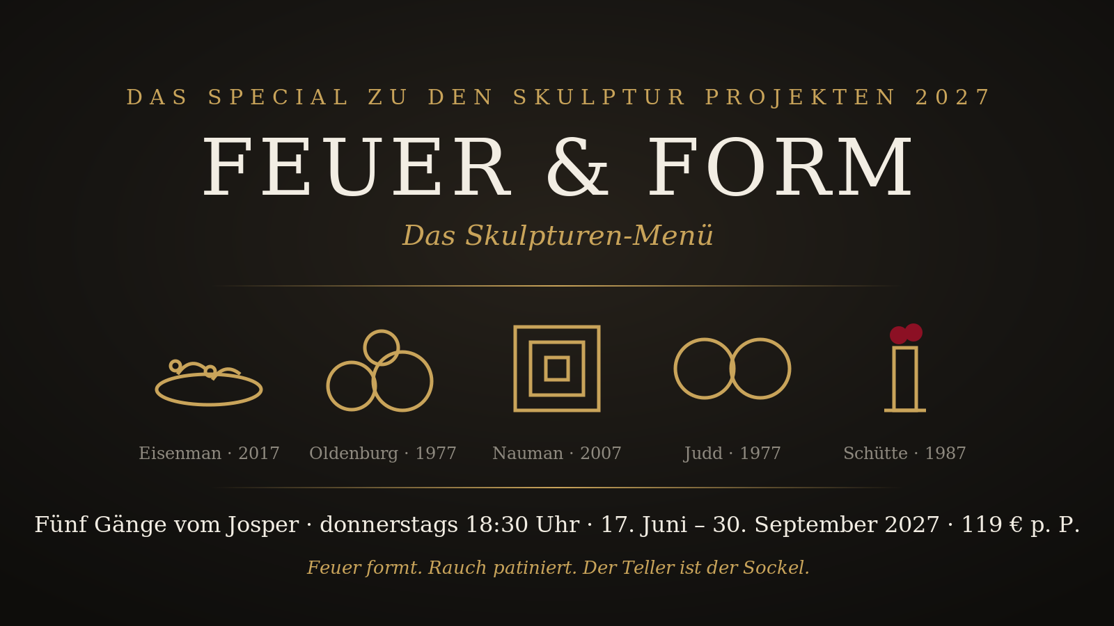 Feuer & Form – Das Skulpturen-Menü im LUX: fünf Gänge nach fünf ikonischen Skulpturen
